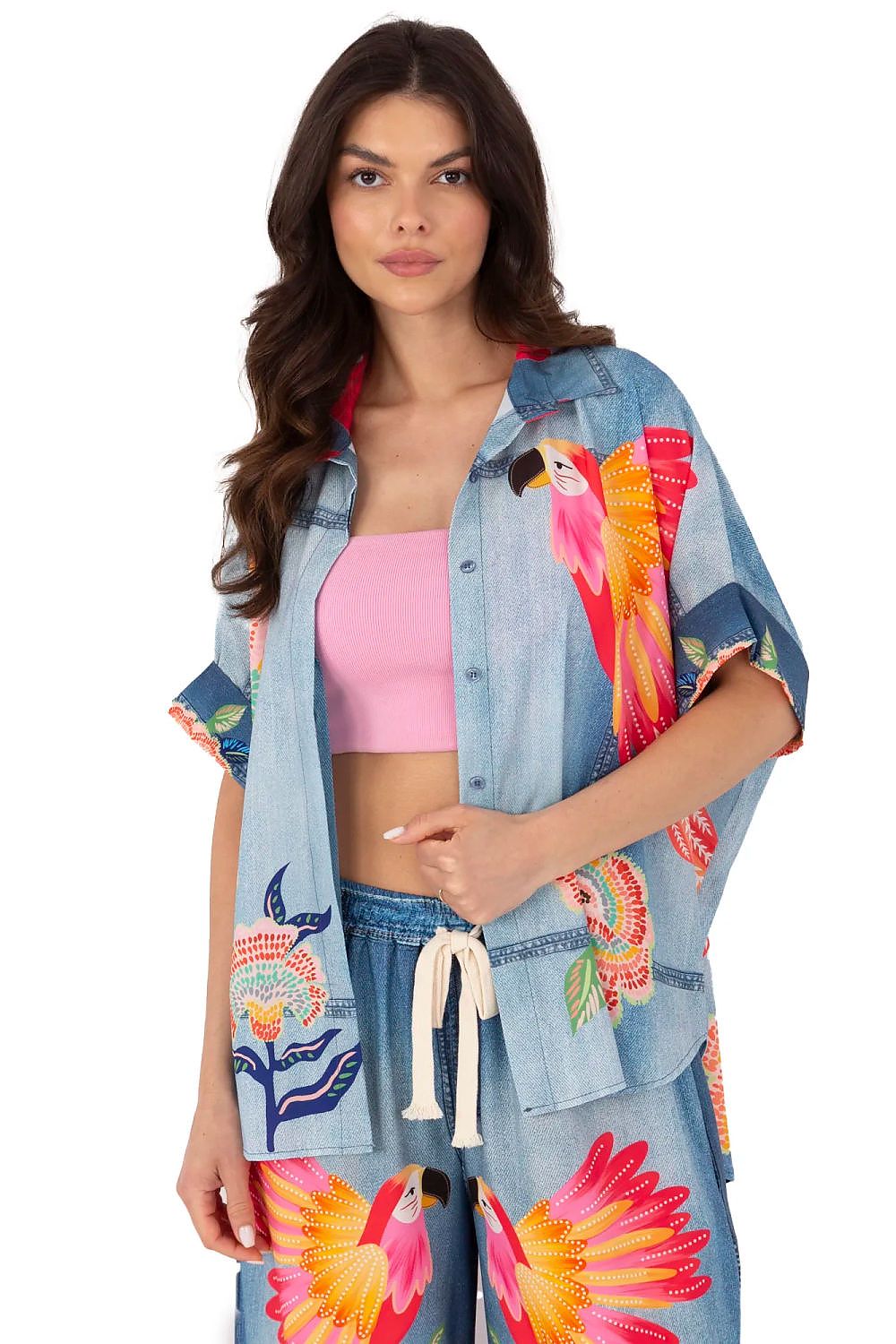  Риза с къс ръкав model 210033 Italy Moda 